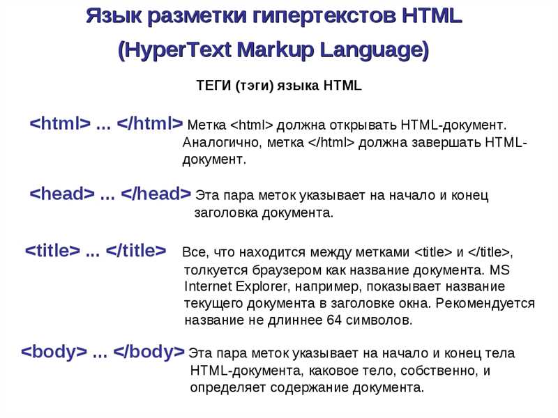 Что такое язык разметки HTML